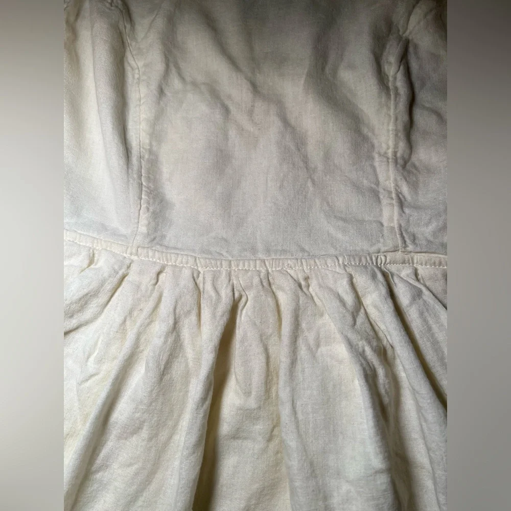 Free People Linen Blend Pinafore Mini Dress Tunic Backless Halter, size large - Picture 13 of 14